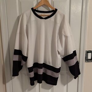 Make offer! CCM authentic Hockey Jersey Shirt Black Tan White XL